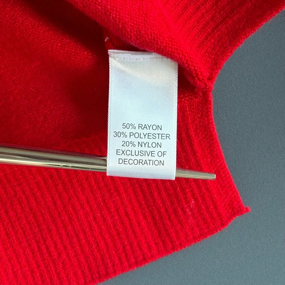 Kerri Rosenthal XO KR Red Love Heart Elbow Patch Sweater | Size Medium